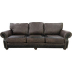 Split Rail 10 Foot 3 Cushion Western Cowhide Sofa