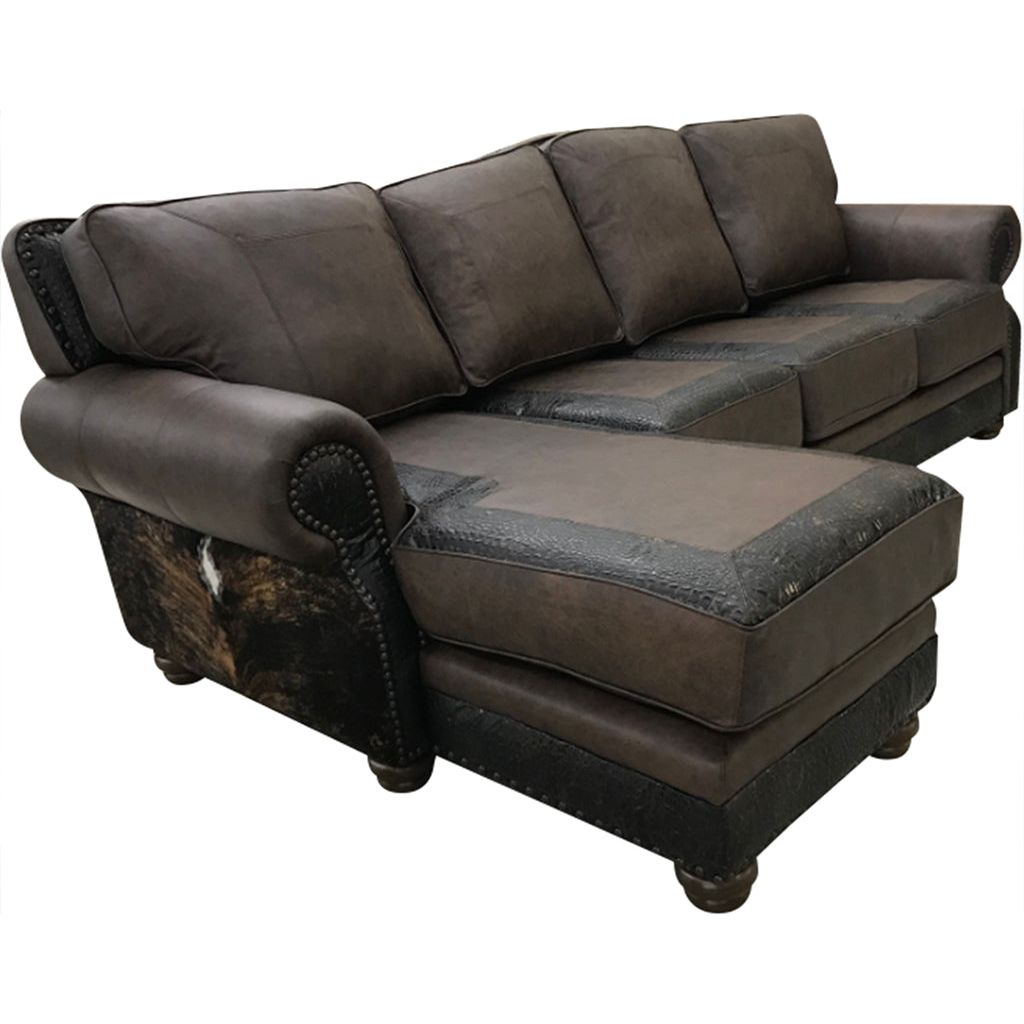 Split Rail Sectional w/Chaise Lounge