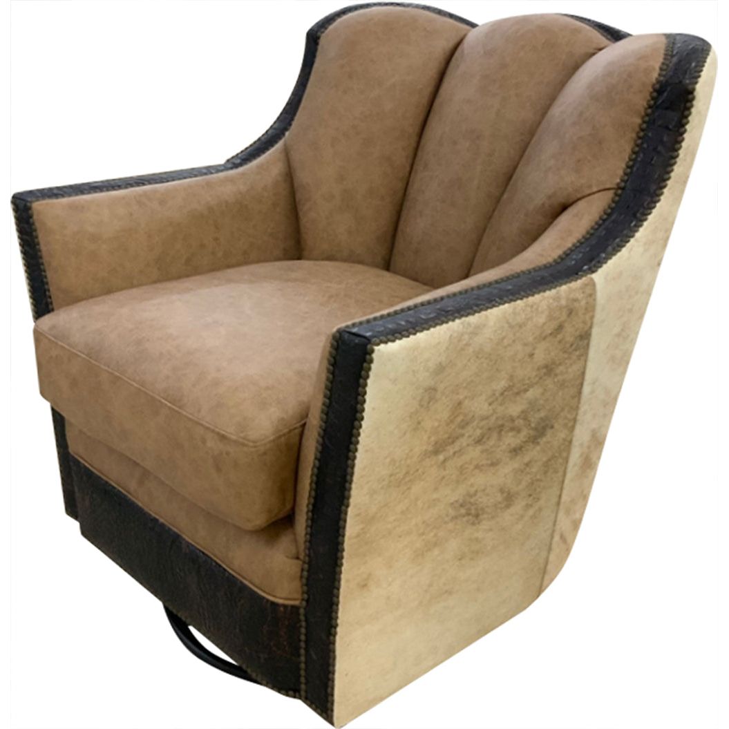 Telluride Contemporary Western Channelback Swivel Glider