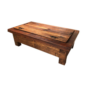wood storage coffee table