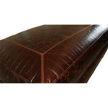 Load image into Gallery viewer, brown cowhide ottoman