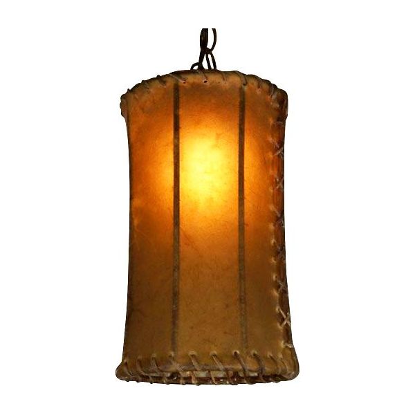 Cylinder Raw Hide Shade Pendant